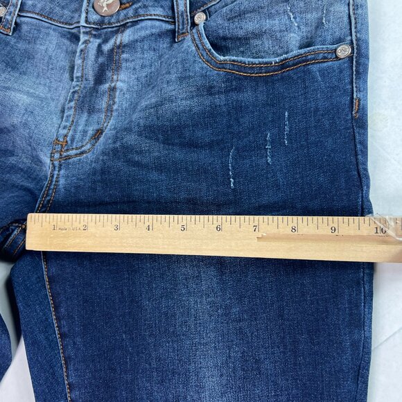 One Teaspoon Jean Women 34x26* Free Birds Low Rise Skinny Crop Blue Denim Tag 32 - Picture 14 of 16